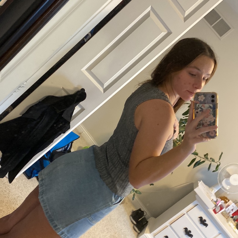 Grey, Ribbed, Tank-Top - Picture 2 of 2